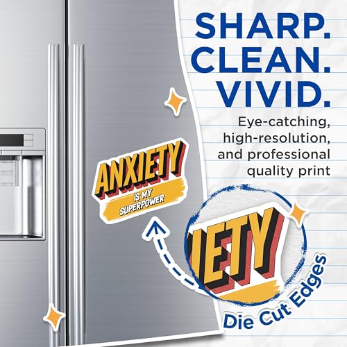 (2 Pack) Anxiety is My Superpower Magnets - 5" On Longest Side - for Cars, Fridges, Toolboxes - Made in USA - MAG7680