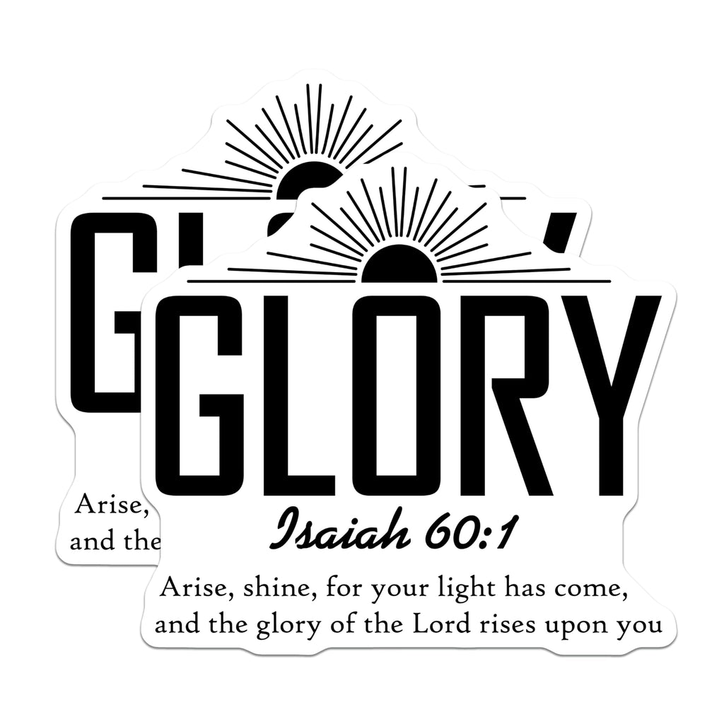 (2 Pack) Glory Bible Verse Magnets - Isaiah 60:1 Scripture Magnet - Christian Faith Decor - 5 Inches On Longest Side - Thick Durable Magnet - Made in USA - MAG24727