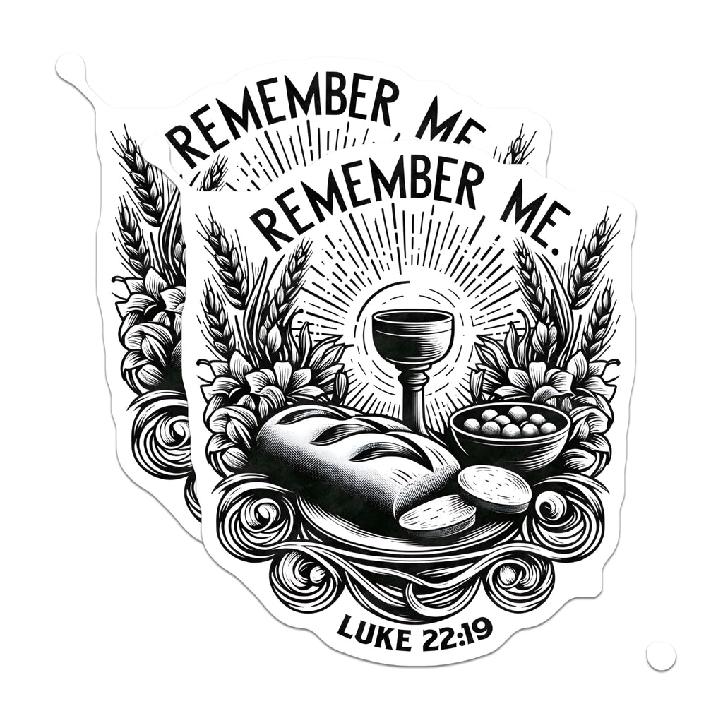 (2 Pack) Christian Remember Me Magnets - Luke 22:19 Bible Verse - Holy Communion Religious Symbols Decor - 5 Inches On Longest Side - Thick Durable Magnet - Made in USA - MAG27456