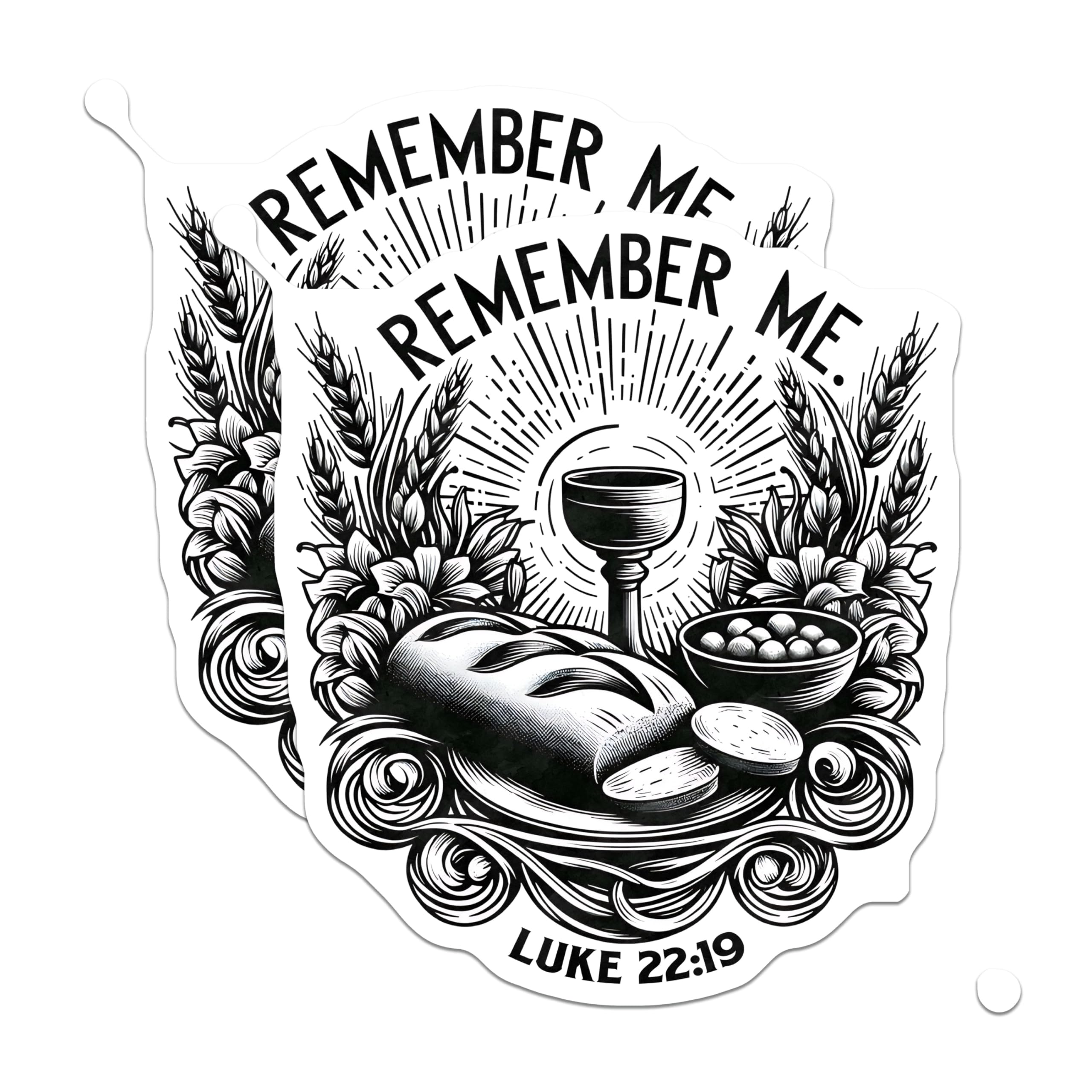 (2 Pack) Christian Remember Me Magnets - Luke 22:19 Bible Verse - Holy Communion Religious Symbols Decor - 5 Inches On Longest Side - Thick Durable Magnet - Made in USA - MAG27456