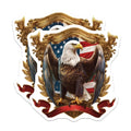 (2 Pack) Bald Eagle Magnets - American Flag Design - Patriotic USA Symbolism - 5 Inches On Longest Side - Thick Durable Magnet - Made in USA - MAG20708