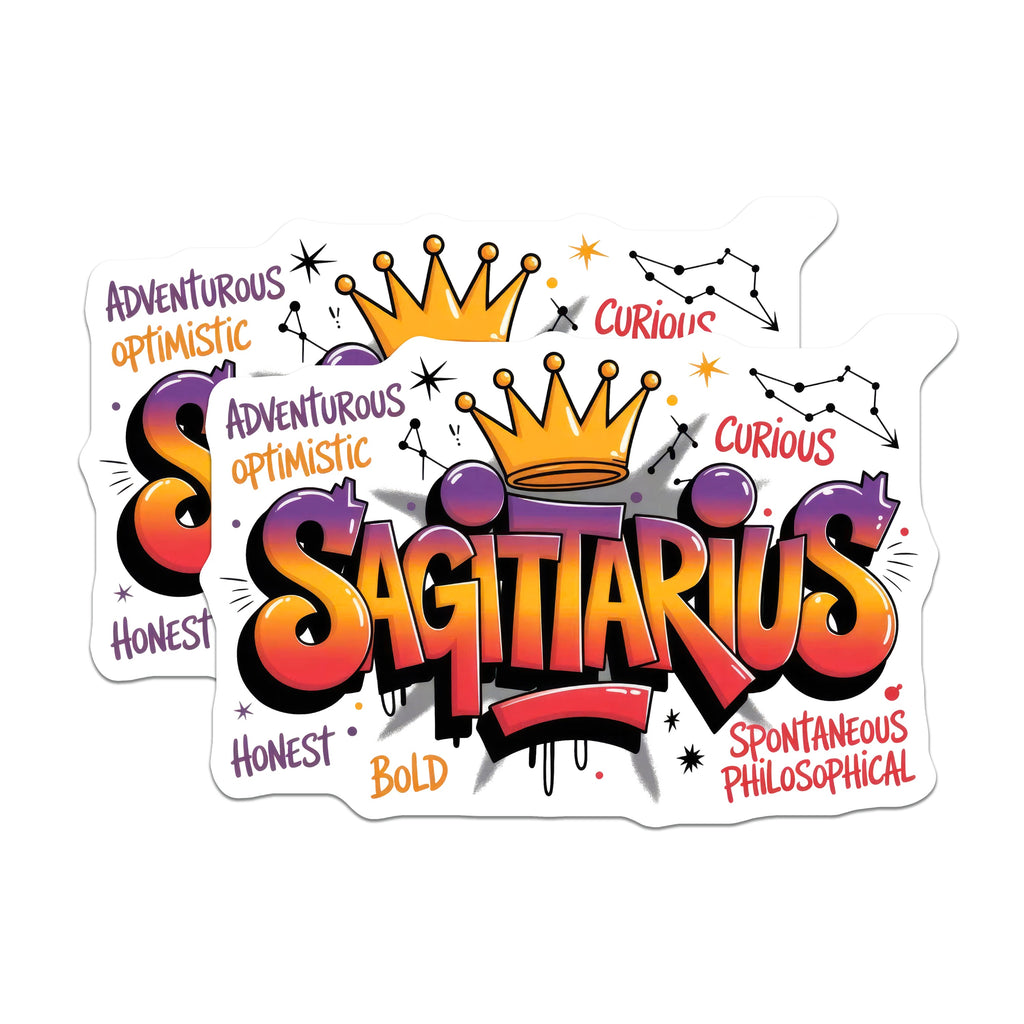 (2 Pack) Sagittarius Zodiac Magnets - Astrology Horoscope Design - Bold Vibrant Personality Decor - 5 Inches On Longest Side - Thick Durable Magnet - Made in USA - MAG39538