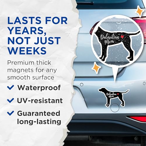 (2 Packs) Dalmatian Mom Magnets - Dalmatian Dog Breed Dog Mom Magnets - 5 Inches On Longest Side - Premium Magnet - for Fridges, Toolboxes, Cars - Made in USA - MAG2462