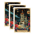 (3 Pack) Crumbling Castle Decals - Skeleton Art - Floral Fantasy Decals - 3 Inches On Longest Side - Easy Peel & Apply - Made in USA - 3MCS0011