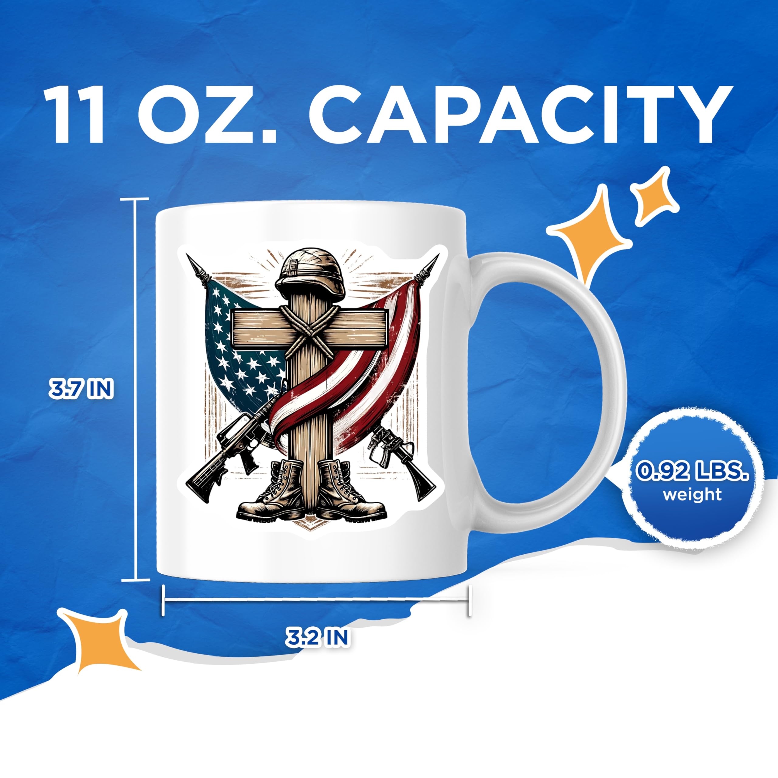 (2 Pack) Military Memorial Magnets - American Flag - Fallen Soldier Tribute - 5" On Longest Side - Premium Magnet - for Cars, Refrigerators, Toolboxes, Lockers - Made in USA - MAG15021