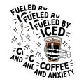 (3 Pack) Iced Coffee Decals - Anxiety Fuel - Skeleton Hand Drink Decal - 3 Inches On Longest Side - Easy Peel & Apply - Made in USA - 3MCS2406
