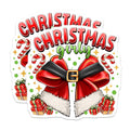 (2 Pack) Christmas Girly Magnets - Santa Suit Holiday Decor - Festive Refrigerator Magnets - 5 Inches On Longest Side - Thick Durable Magnet - Made in USA - MAG29072