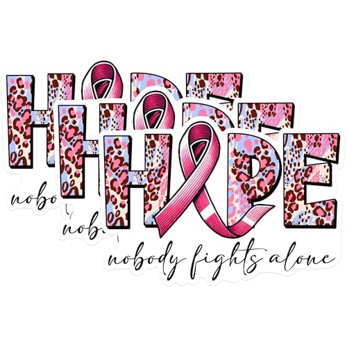 (3 Pack) Hope Decals - Breast Cancer Awareness - Laptop Decal - 3 Inches On Longest Side - Easy Peel & Apply - Made in USA - 3MCS1305