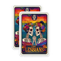 (2 Pack) The Lesbians Magnets - Day of The Dead - Skeleton Couple Rainbow Art Magnets for Refrigerator - 5" On Longest Side - for Cars, Fridges, Toolboxes - Made in USA - MAG4471