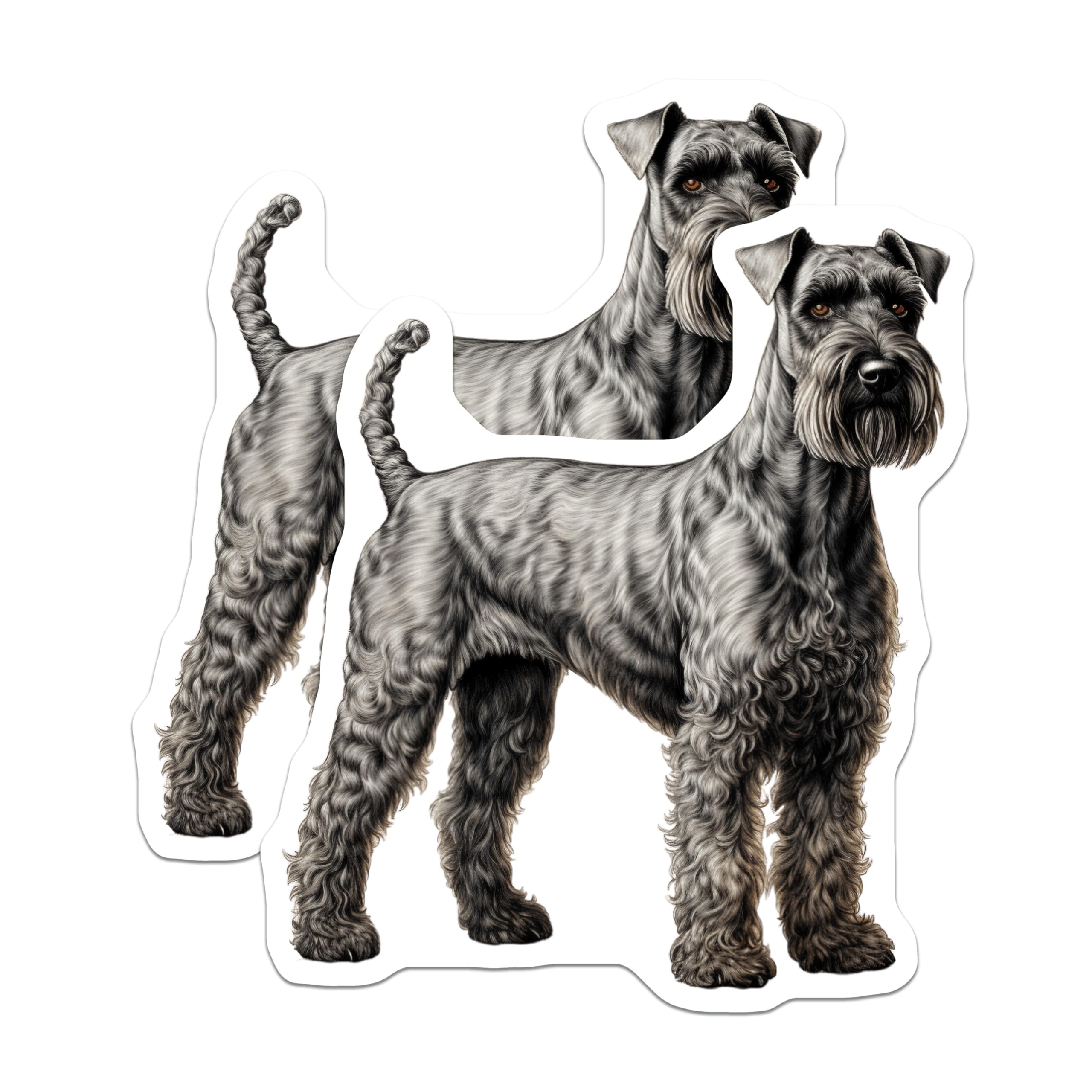 (2 Pack) Schnauzer Magnets - Dog Breed Lover Decor - Pet Owner Kitchen Accessory - 5 Inches On Longest Side - Thick Durable Magnet - Made in USA - MAG25598