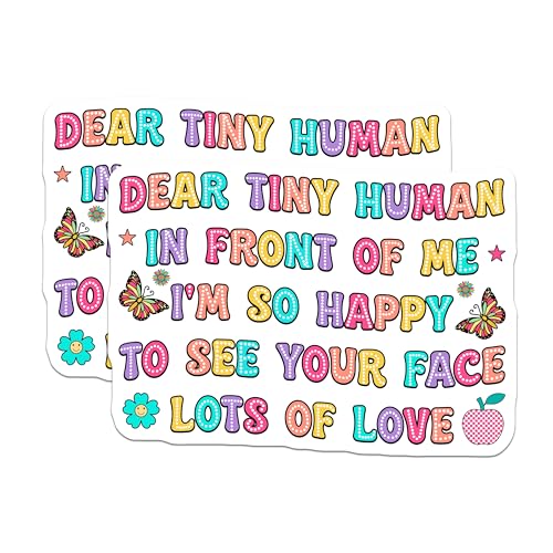 (2 Pack) Dear Tiny Human Magnets Magnets - I'm So Happy to See Your Face - Lots of Love - 5" On Longest Side - Made in USA - Sticks to Refrigerators & Metal Surfaces - MAG9122