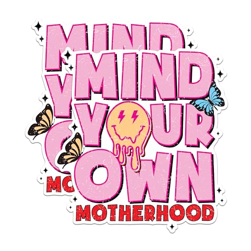(2 Pack) Mind Your Own Motherhood Stickers - Sassy Mom Stickers - Empowering Motherhood Decals - 5" On Longest Side - Sticks to Any Smooth Flat Surface - Made in USA - BMCS3006