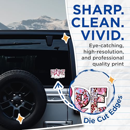 (2 Packs) Hope Nobody Fights Alone Stickers - Breast Cancer Awareness Decals - 5 Inches On Longest Side - Premium Vinyl Decal - Sticks to Any Smooth Flat Surface - Made in USA - BMCS2435