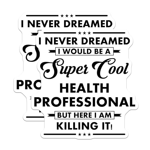 (2 Pack) Cool Health Professional Stickers - Inspirational Health Worker - Motivational Medical Staff - 5" On Longest Side - Sticks to Smooth Flat Surfaces - Made in USA - BMCS6106