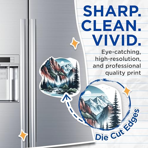 (2 Packs) Mountains Waterfall Magnets - Nature Outdoorsman Hiking Hiker Magnets - 5 Inches On Longest Side - Premium Magnet - for Fridges, Toolboxes, Cars - Made in USA - MAG2287
