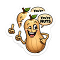 (2 Pack) Funny Butternut Squash Magnets - You're Nuts Humor - Cute Food Cartoon Fridge Decor - 5 Inches On Longest Side - Thick Durable Magnet - Made in USA - MAG37006