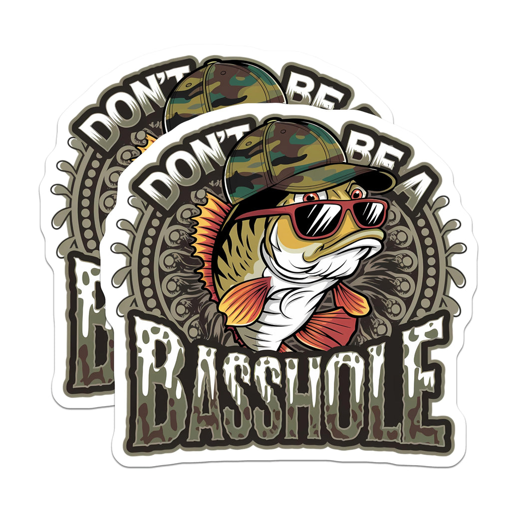 (2 Pack) Funny Bass Fishing Magnets - Humorous Fisherman Decor - Witty Angler Slogan Fridge Art - 5 Inches On Longest Side - Thick Durable Magnet - Made in USA - MAG23152