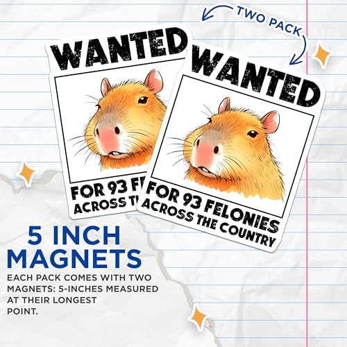 (2 Pack) Funny Animal Decor Magnet - 5" On Longest Side - Sticks to Smooth Flat Surfaces - Made in USA - MAG9666
