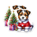 (2 Pack) Christmas Puppy Magnets - Santa Dog Holiday Decor - Cute Animal Fridge Accessories - Stocking Stuffer for Pet Lovers - 5 Inches On Longest Side - Thick Durable Magnet - Made in USA - MAG30970