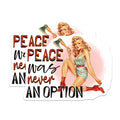 (2 Pack) Pin Up Girl Magnets - Peace was Never an Option - Retro Dark Humor - Vintage Aesthetic Refrigerator Accent - 5 Inches On Longest Side - Thick Durable Magnet - Made in USA - MAG36894
