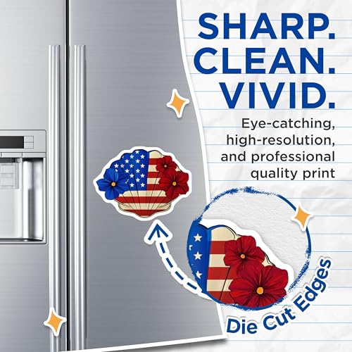 (2 Pack) American Flag Sea Shell Magnets Magnets - USA Patriotic Fridge Decor - Fourth of July Decoration - 5" On Longest Side - Made in USA - Sticks to Refrigerators & Metal Surfaces - MAG8980