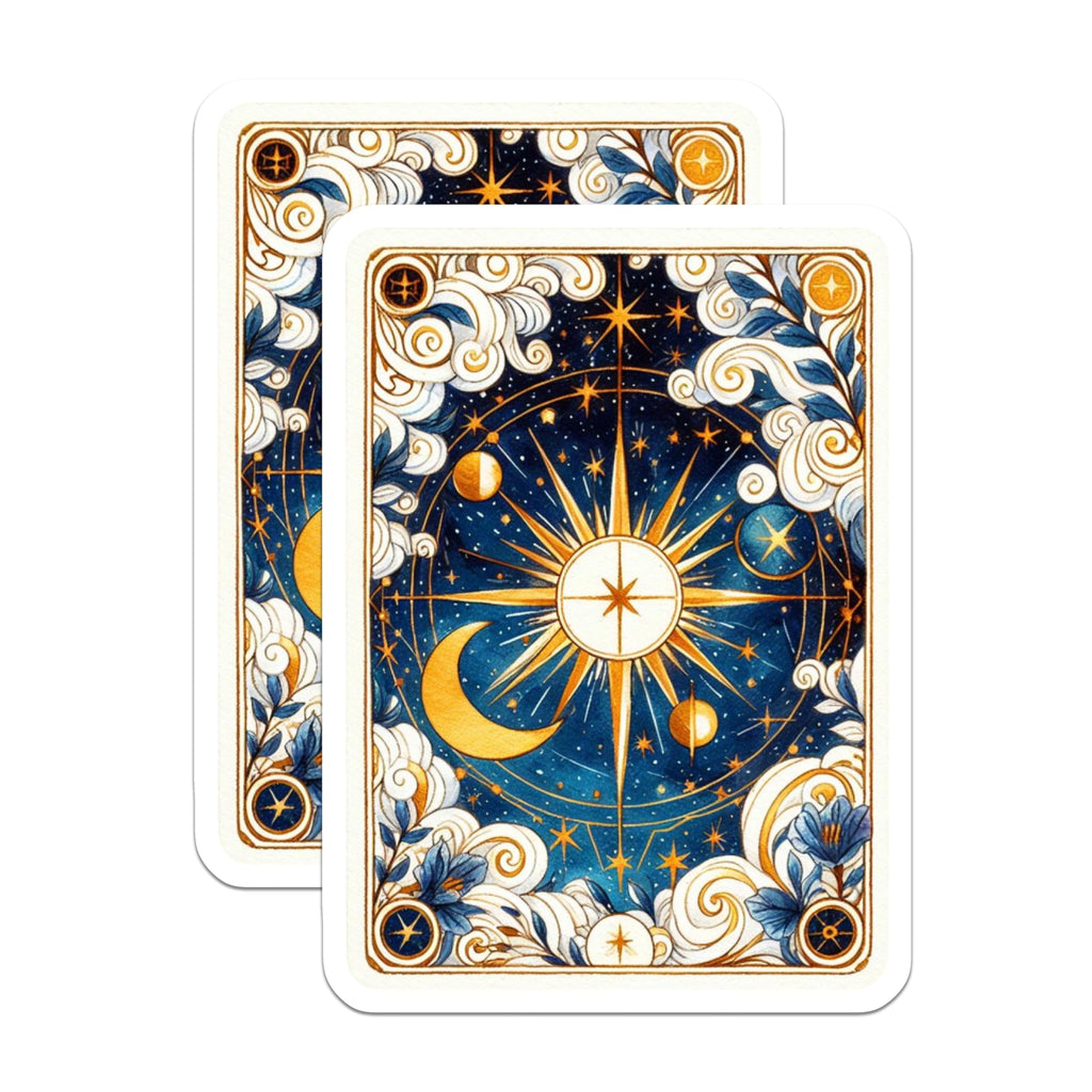 (2 Pack) Celestial Magnets - Astrology Home - Moon and Star Art - 5" On Longest Side - Premium Magnet - for Cars, Refrigerators, Toolboxes, Lockers - Made in USA - MAG14798
