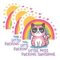 (3 Pack) Grumpy Cat Decals - Rainbows and Hearts - Laptop Decal - 3 Inches On Longest Side - Easy Peel & Apply - Made in USA - 3MCS2088