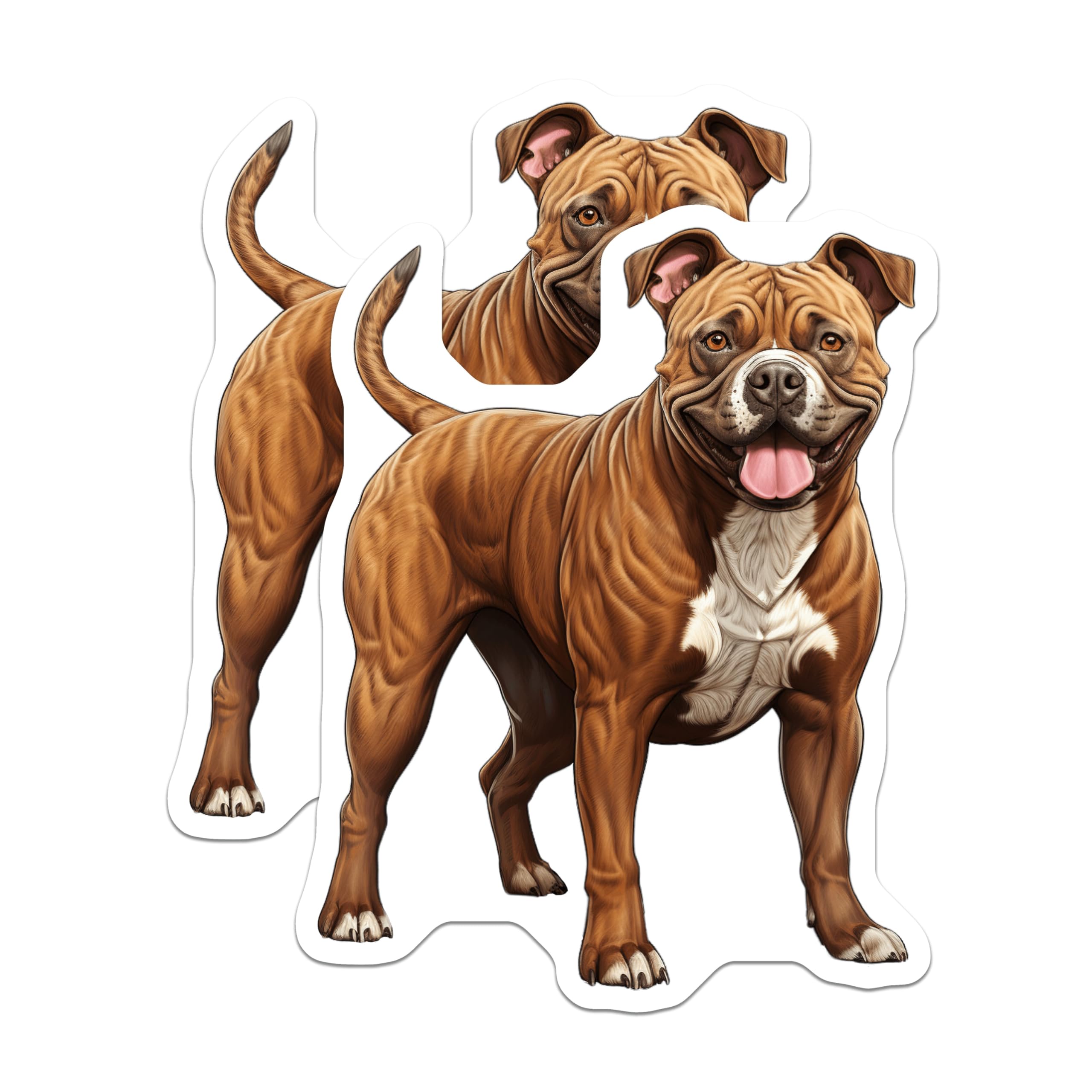 (2 Pack) American Bulldog Magnets - Bully Breed Dog Lover - Happy Dog Art - Pet Parent Refrigerator Decor - 5 Inches On Longest Side - Thick Durable Magnet - Made in USA - MAG25508