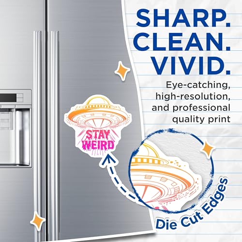 (2 Pack) Stay Weird Magnets - 5" On Longest Side - for Cars, Fridges, Toolboxes - Made in USA - MAG7767