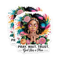 (2 Pack) Pray Wait Trust Magnets - God Has a Plan Christian Art - Inspirational Woman of Faith Decor - 5 Inches On Longest Side - Thick Durable Magnet - Made in USA - MAG37420
