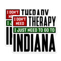 (2 Pack) Indiana Therapy Magnets - Hoosier State Humor - Indiana Native Decor - Funny Midwest Quote - 5 Inches On Longest Side - Thick Durable Magnet - Made in USA - MAG36747