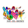 (2 Pack) Peace Love Dragonfly Magnets - Watercolor Hippie Art - Boho Nature Fridge Decor - Positive Vibes Magnet - 5 Inches On Longest Side - Thick Durable Magnet - Made in USA - MAG38095
