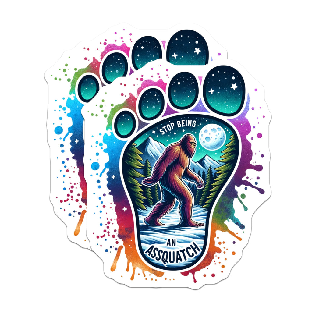 (2 Pack) Bigfoot Assquatch Magnets - Funny Sasquatch Art - Mountain Cryptid Decor and Novelty - 5 Inches On Longest Side - Thick Durable Magnet - Made in USA - MAG21163