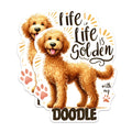 (2 Pack) Life is Golden with My Doodle Magnets - Golden Doodle Dog Breed Magnets - 5 Inches On Longest Side - Premium Magnet - for Cars, Refrigerators, Toolboxes - Made in USA - MAG2016
