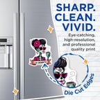 (2 Pack) Day of The Dead Magnets - Sugar Skull Art - Mexican Folk Art - La Catrina Decor - Dia de Los Muertos Magnets - 5" On Longest Side - for Cars, Fridges, Toolboxes - Made in USA - MAG5606