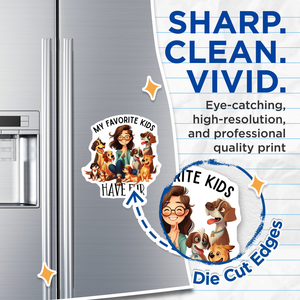 (2 Pack) My Favorite Kids Have Fur Magnets - Dog Mom Refrigerator Decor - Pet Parent Kitchen Item - 5 Inches On Longest Side - Thick Durable Magnet - Made in USA - MAG39142