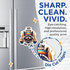 (2 Pack) Motivational Raccoon Magnets - Cute Animal Magnet - Fitness Enthusiast - 5" On Longest Side - for Cars, Fridges, Toolboxes - Made in USA - MAG4532