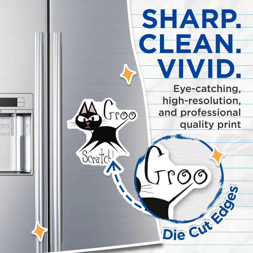 (2 Pack) Groo Scratch Cat Magnets - Funky Cat Art - Quirky Refrigerator Decor - 5" On Longest Side - Premium Magnet - for Cars, Refrigerators, Toolboxes, Lockers - Made in USA - MAG14459