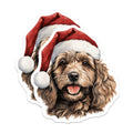 (2 Pack) Goldendoodle Magnets - Santa Dog Christmas Decor - Pet Owner Stocking Stuffer - Holiday Animal Art - 5 Inches On Longest Side - Thick Durable Magnet - Made in USA - MAG27444