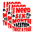 (3 Pack) Vacation Mode Decals - Six Month Vacation - Beach Palm Tree Saying - 3 Inches On Longest Side - Easy Peel & Apply - Made in USA - 3MCS7666