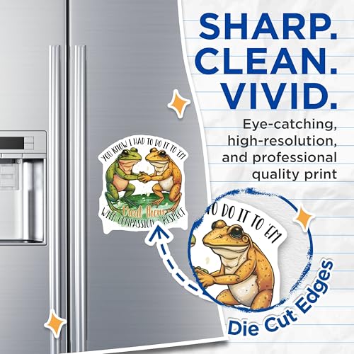 (2 Pack) Frog Companionship Magnets - Inspirational Animal Quotes - Wildlife Awareness - 5" On Longest Side - for Cars, Fridges, Toolboxes - Made in USA - MAG4356