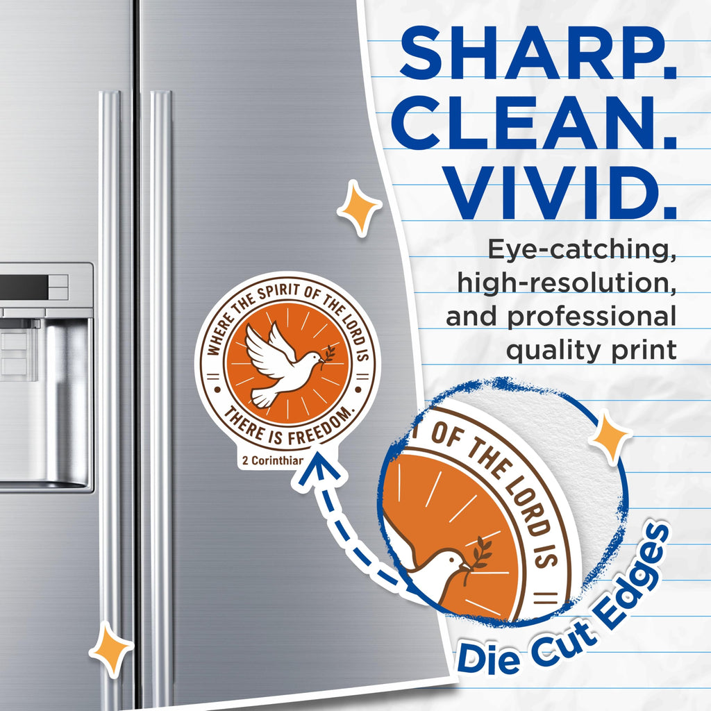 (2 Pack) Dove Magnets - Religious Verses Decor - Christian Fridge Decals - 5" On Longest Side - Premium Magnet - for Cars, Refrigerators, Toolboxes, Lockers - Made in USA - MAG14826