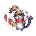 (2 Pack) Cute Cat Artist Magnets Magnets - Adorable Feline Fridge Decor - 5" On Longest Side - Made in USA - Sticks to Refrigerators & Metal Surfaces - MAG8632