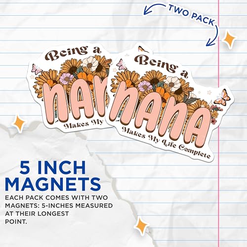 (2 Pack) Being a a Magnets - Makes My Life Complete - Butterfly Flower Design - Refrigerator Decor - 5" On Longest Side - for Cars, Fridges, Toolboxes - Made in USA - MAG7226