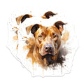 (2 Pack) Pitbull Dog Magnets - Red Nose Watercolor Art - Animal Lover Fridge Decor - 5 Inches On Longest Side - Thick Durable Magnet - Made in USA - MAG28211