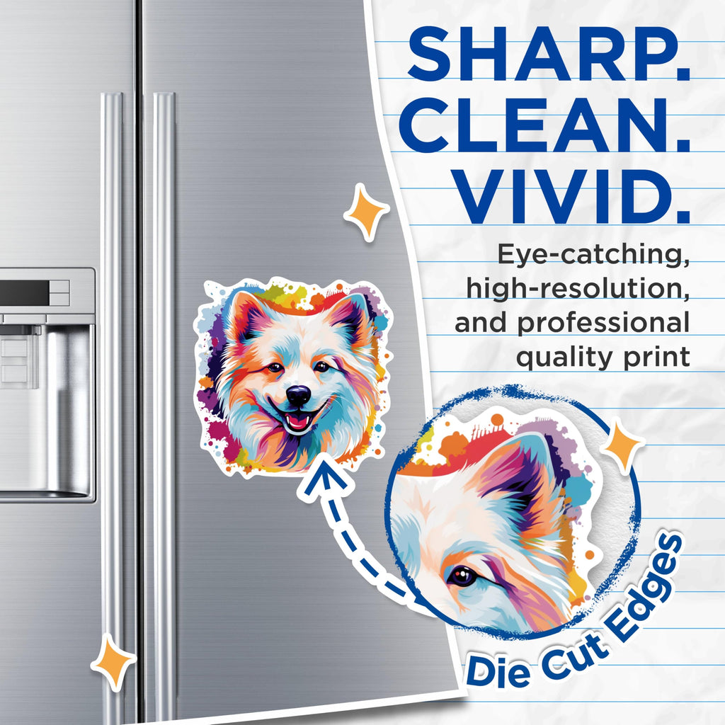 (2 Pack) American Eskimo Dog Magnets - 5 Inches On Longest Side - Choose from Over 100 Dog Breeds - for Cars, Refrigerators, Toolboxes - Made in USA - MAG1753