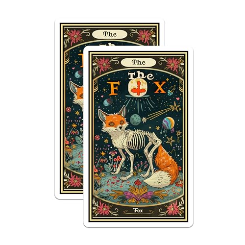 (2 Pack) Fox Art Magnets - Zodiac - Ative Animal Design - 5" On Longest Side - for Cars, Fridges, Toolboxes - Made in USA - MAG3640