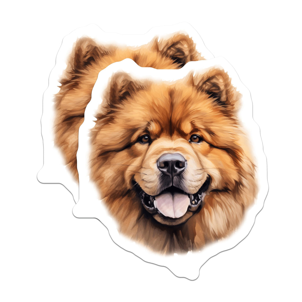 (2 Pack) Chow Chow Dog Magnets - Cute Pet Lover Decor - Fluffy Animal Portrait Fridge - 5 Inches On Longest Side - Thick Durable Magnet - Made in USA - MAG28126