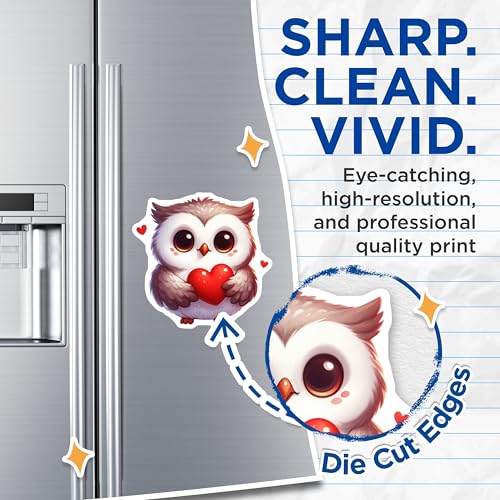 (2 Pack) Cute Owl Magnets - Heart Holding Owl - Adorable Animal Magnet - 5" On Longest Side - for Cars, Fridges, Toolboxes - Made in USA - MAG3675