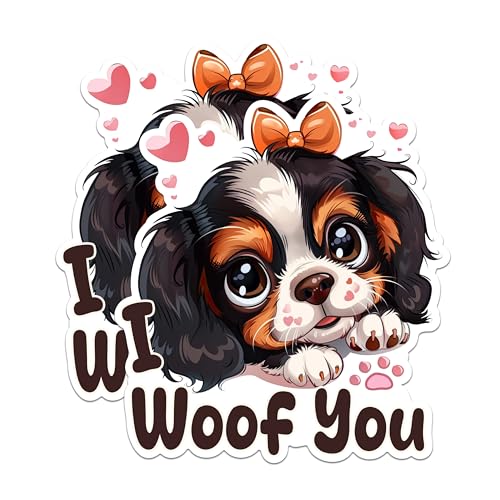 (2 Packs) I Woof You Cute Dog Magnets - Dog Mom Dog Dad Magnets - 5 Inches On Longest Side - Premium Magnet - for Fridges, Toolboxes, Cars - Made in USA - MAG2339